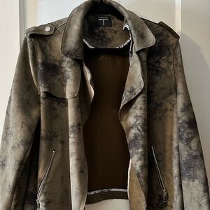 Tahari Faux Leather Moto Jacket